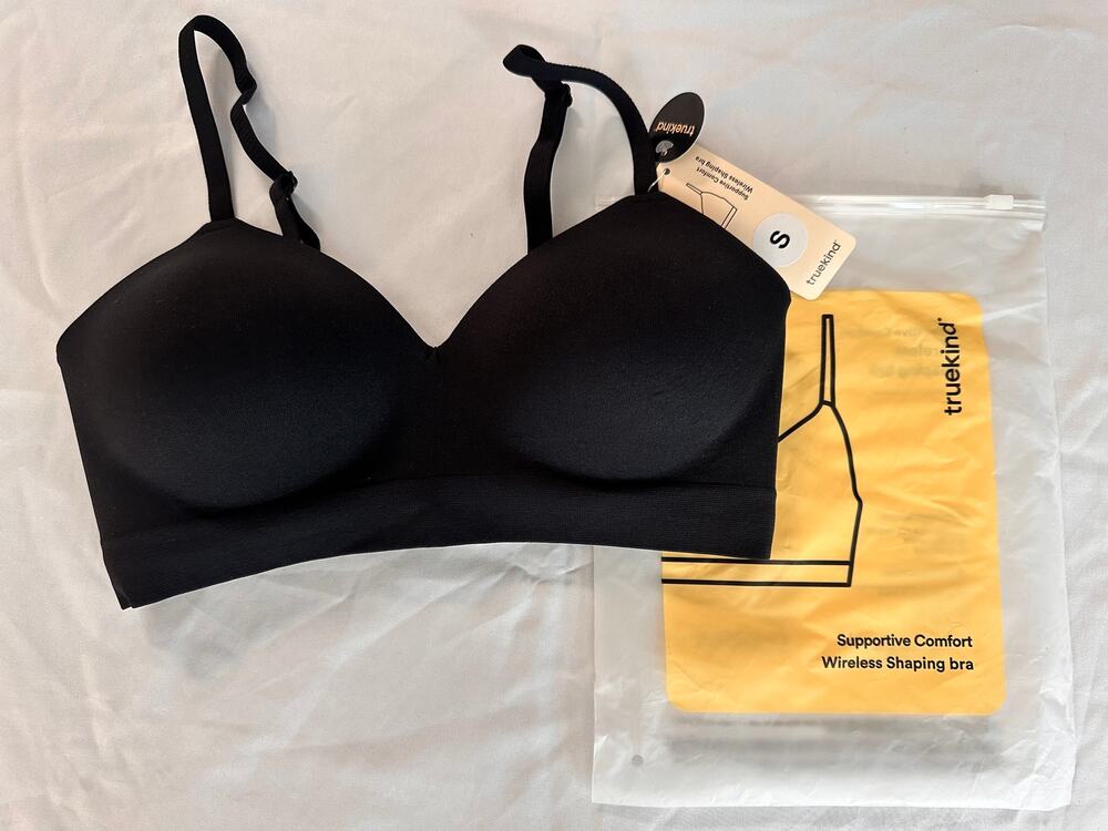 Truekind Supportive Comfort Wireless Shaping Bra Black Size S NWT Padded